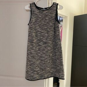 LOFT Textured Black and White Knit Dress